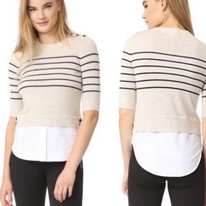 Veronica Beard Sweater knot mariner Cashmere silk layered combo Sweater Size M